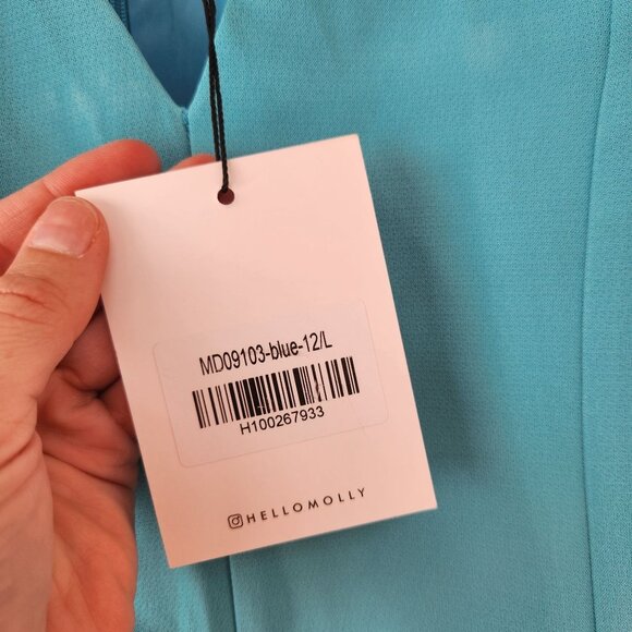 NWT Hello Molly Modern Icon Mini Dress Blue Cocktail Women's L (8) - Picture 8 of 10